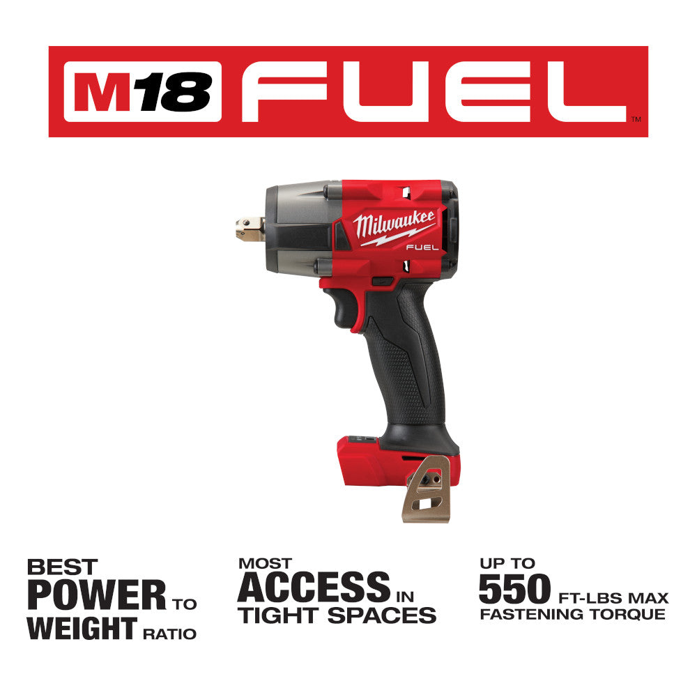 Milwaukee 2962P-20 - M18 FUEL™ 1/2 " Mid-Torque Impact Wrench w/ Pin Detent