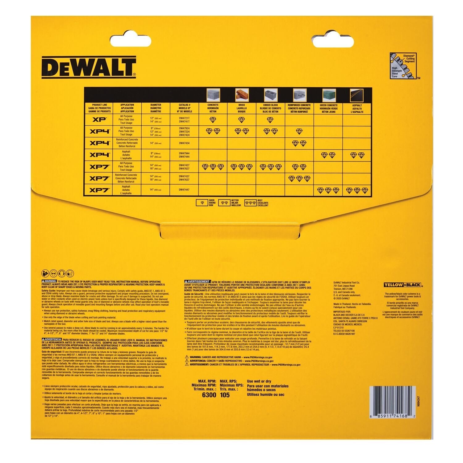 Dewalt DW4721T - 12" Segmented Rim  Fast Cut Blade