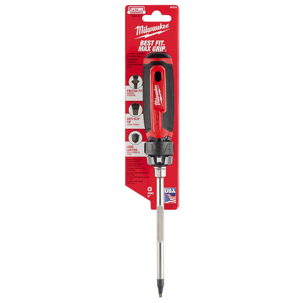 Milwaukee MT219 - #3 Square 6" Cushion Grip Screwdriver