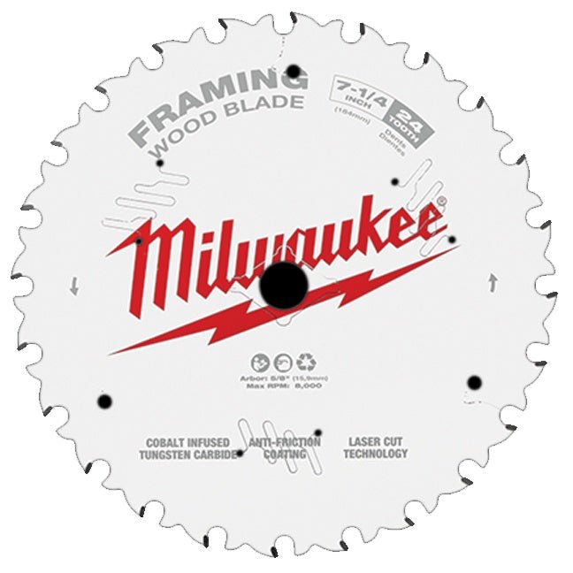 Milwaukee 48-40-0720  -  7-1/4" 24T Framing Saw Blade