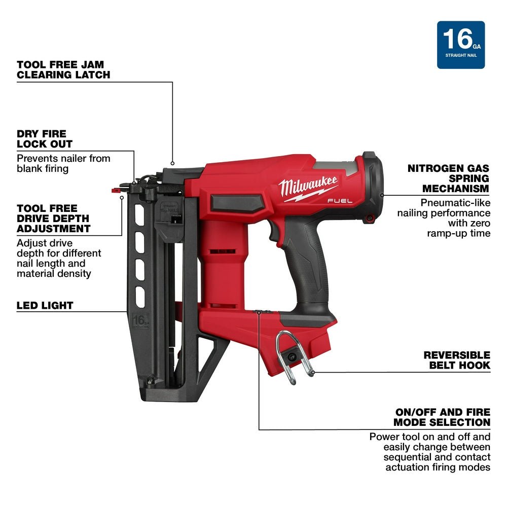 M18 FUEL 16 Gauge Straight Finish Nailer