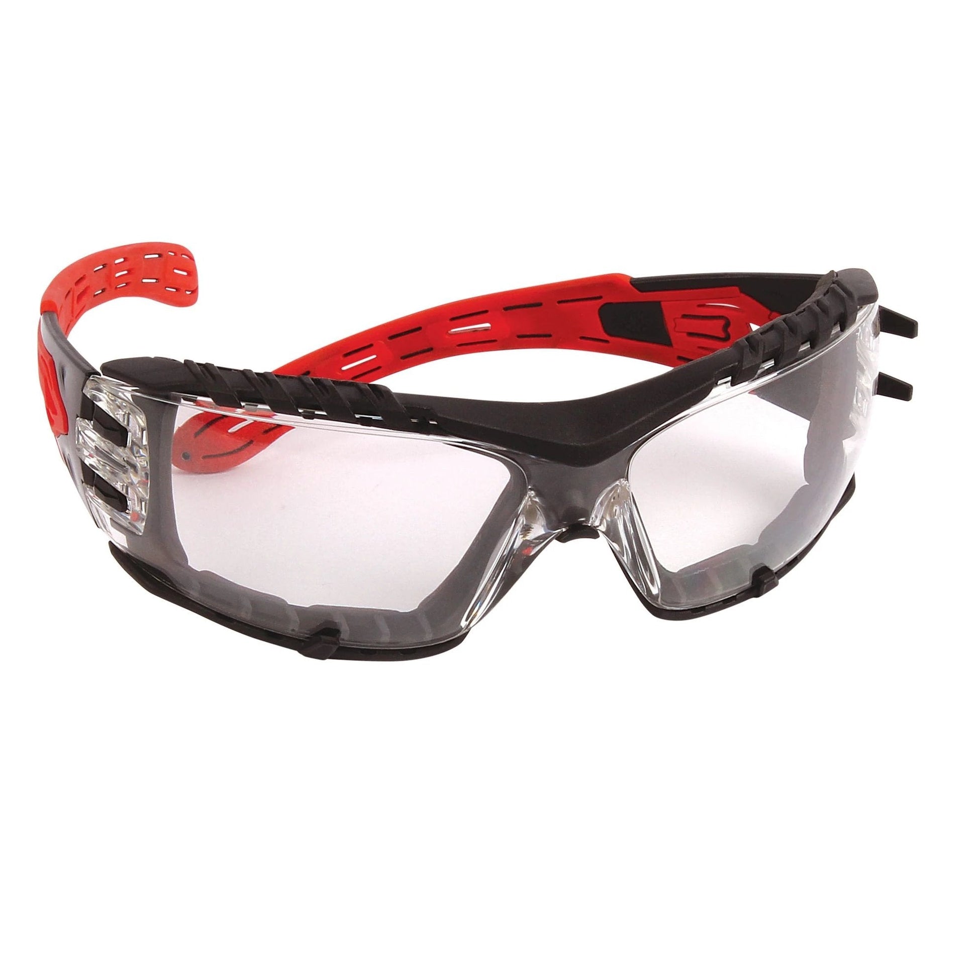 Dynamic Safety Black & Red volcano clear Gasket Safety Glasses DYNAMIC SAFETY