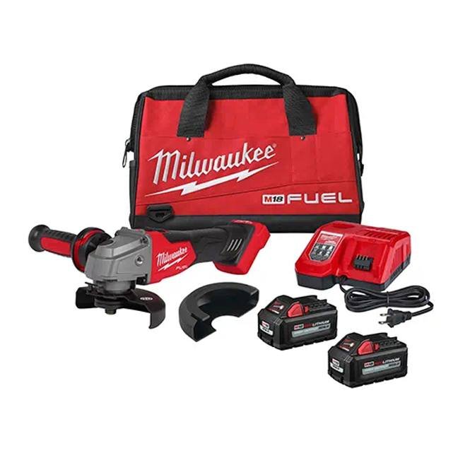 Milwaukee 2881-22 - M18 FUEL 18 Volt Lithium-Ion Brushless Cordless 4-1/2 in. / 5 in. Grinder Slide Switch, Lock-On Kit