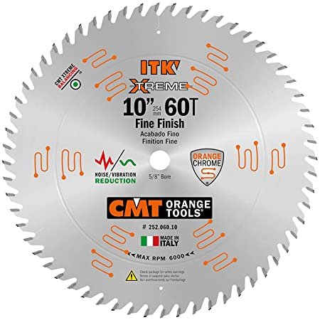 CMT 252.060.10  -  10" 60T ITK XTREME Fine Cut Off Blade