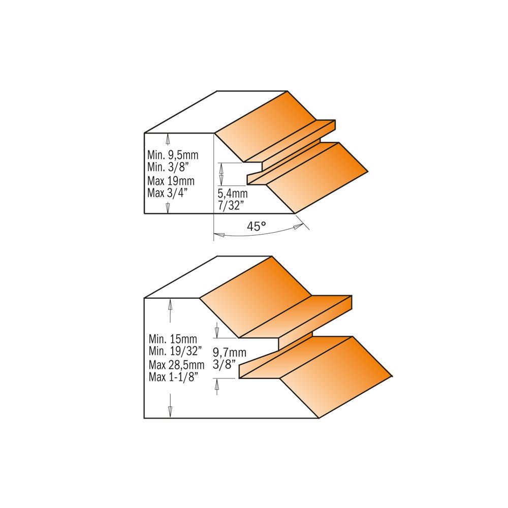 CMT 855.504.11 - MÈCHE À ONGLET À VERROUILLAGE