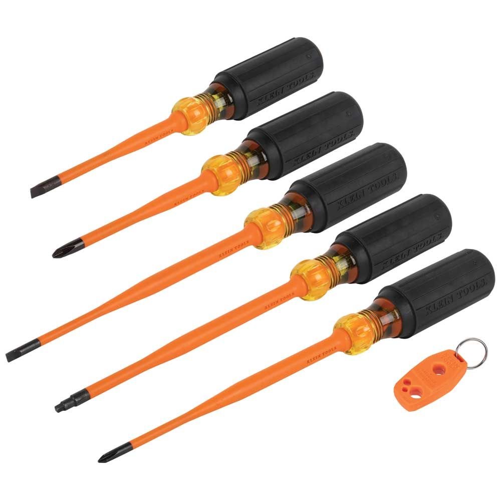 Klein KLE-33736INS - Screwdriver Set, 1000V Slim-Tip Insulated and Magnetizer, 6-Piece