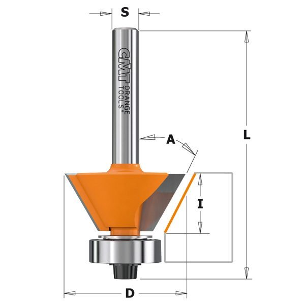 Fraise à défoncer combinée CMT 809.025.11, angle de coupe de 25°, tige de 1/4 po