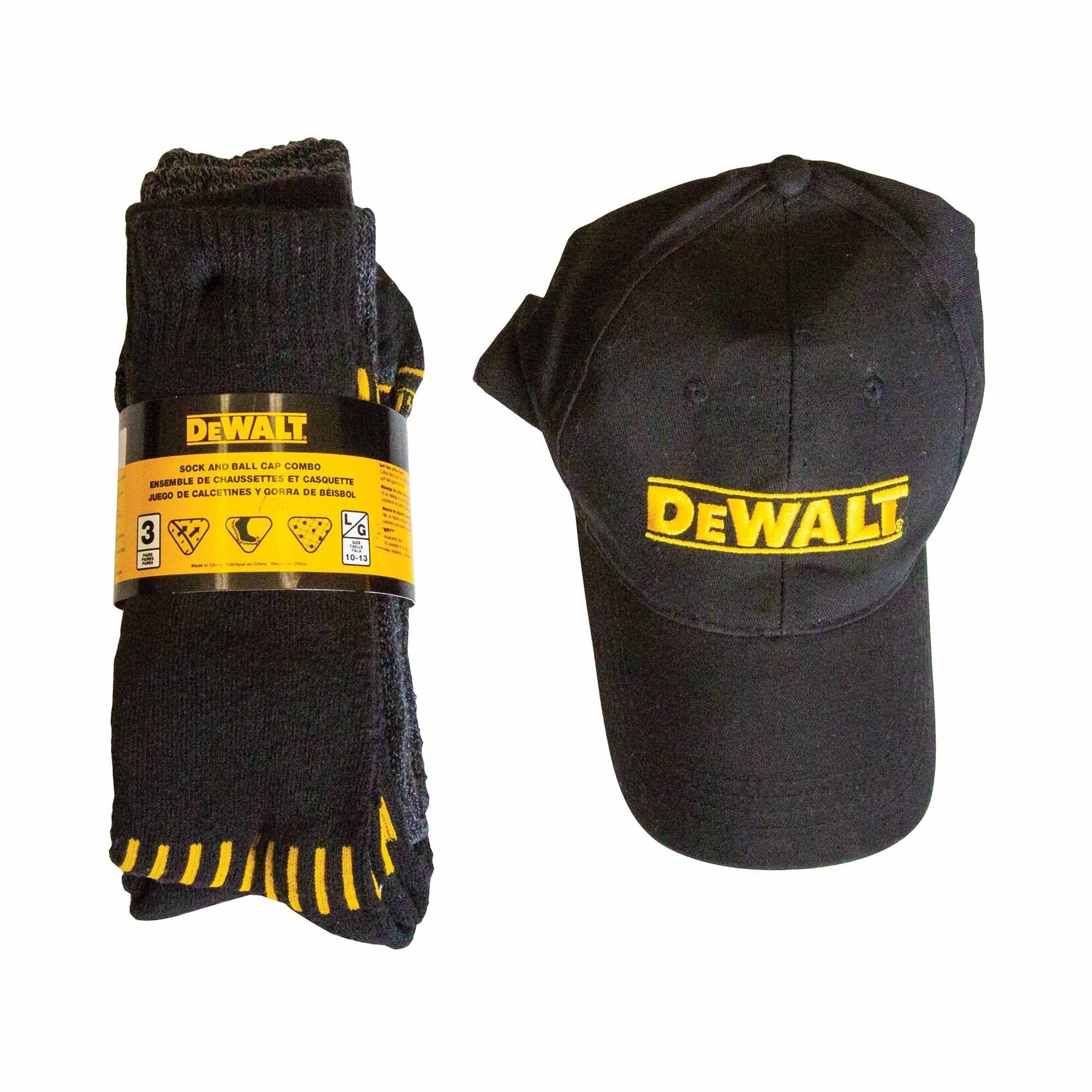 Dewalt DXSC130 - Chaussettes et casquette de travail, taille L (paquet de 3 paires)