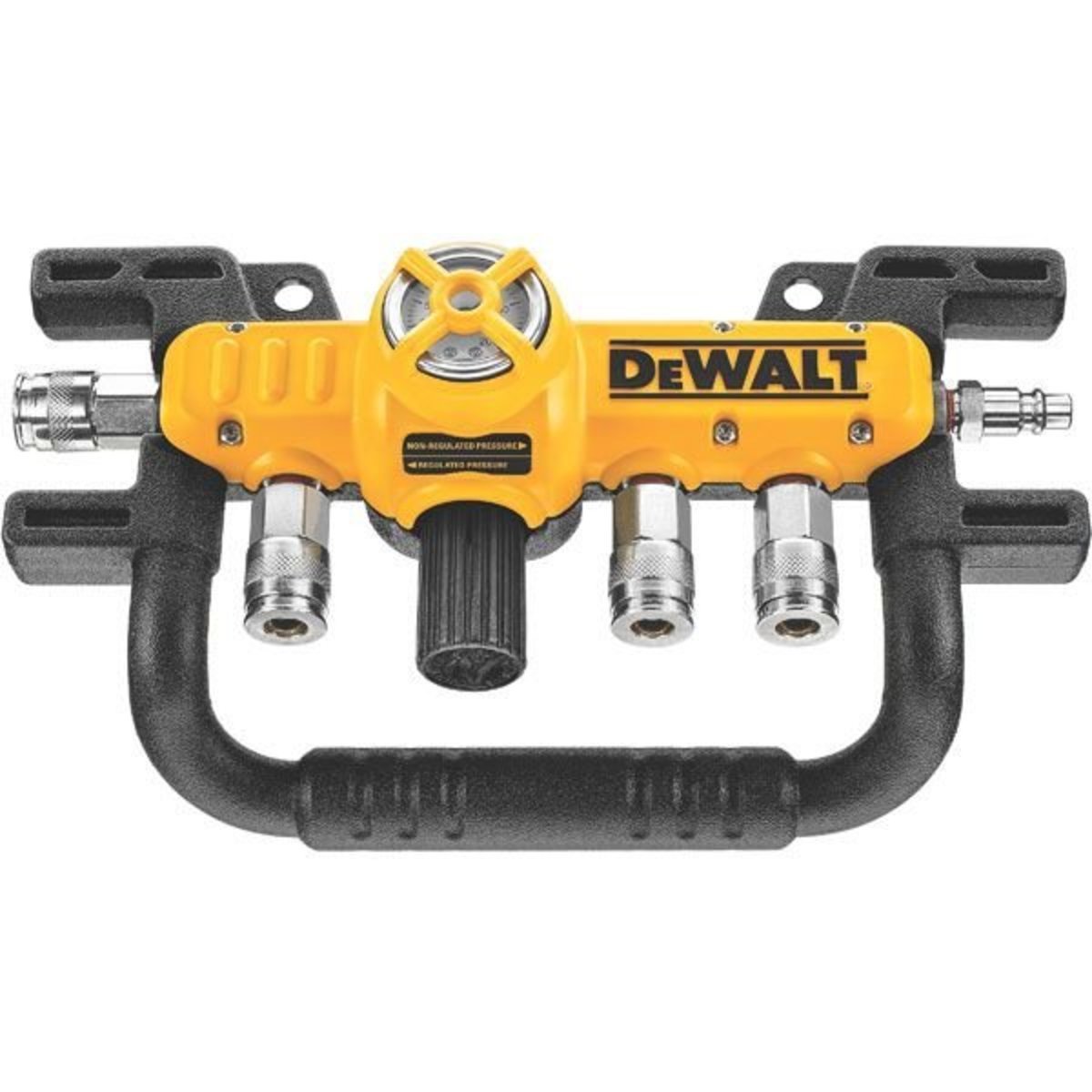 Dewalt D55040 - QUADRAPORT AIR LINE SPLITTER WITH REGULATOR & 1/4" COUPLERS