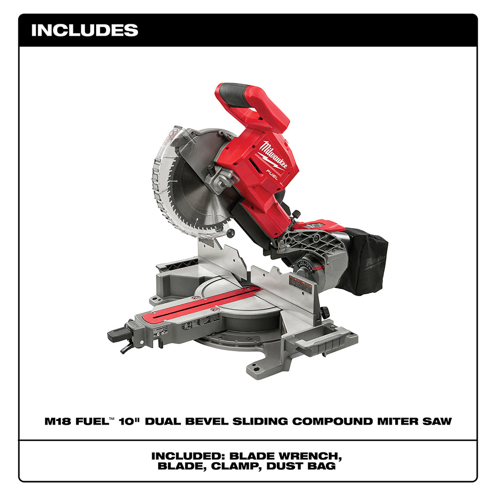 Milwaukee 2734-20 - M18 FUEL™ 10" Dual Bevel Sliding Compound Miter Saw