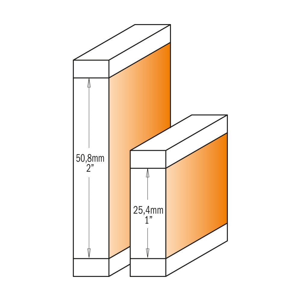 CMT 806.690.11B MÈCHE À AFFÛTER AVEC DOUBLE ROULEMENT, LONGUEUR DE COUPE DE 2 POUCES, TIGE DE 1/2 POUCE