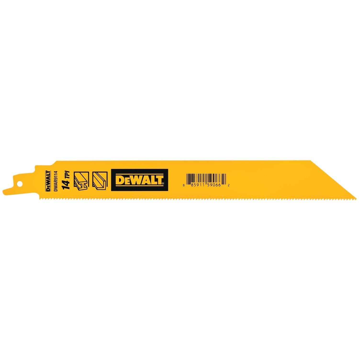 DEWALT DWAR9114-9 In Bi-Metal Reciprocating Saw Blade 14 TPI (5 Pack)