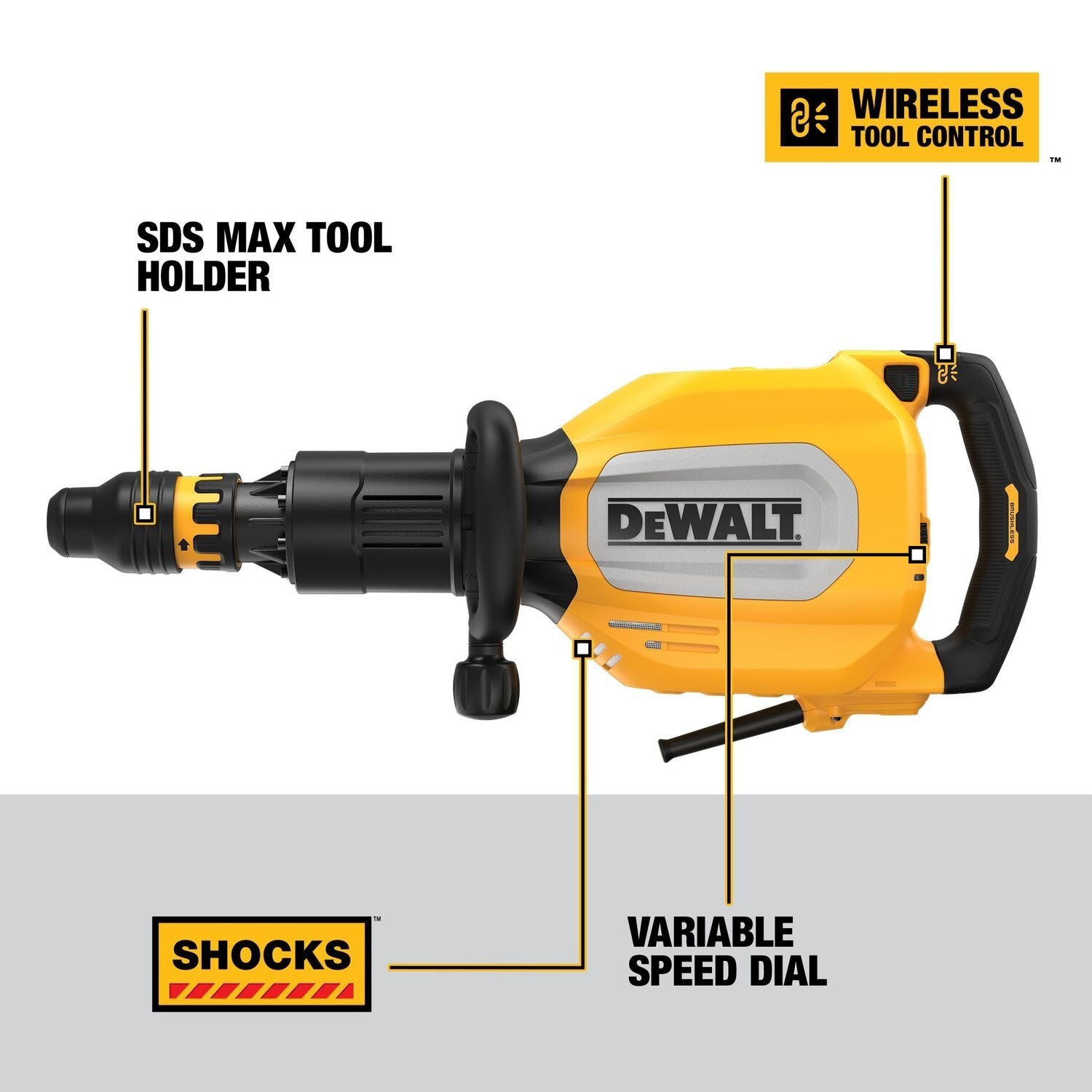 DEWALT D25911K - 27 lbs SDS MAX Inline Chipping Hammer Kit