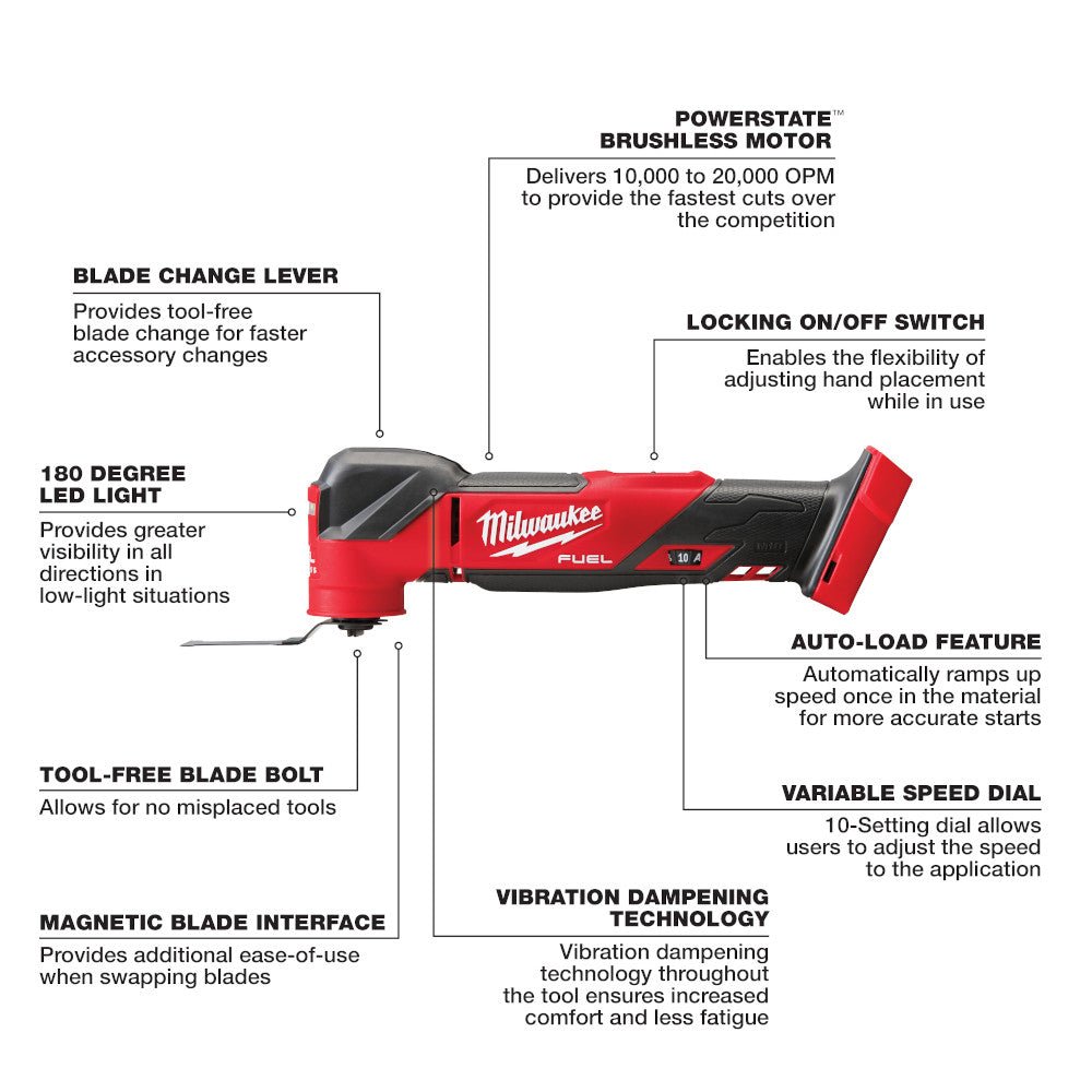 Milwaukee 2836-21 -  M18 Fuel Oscillating Tool - Kit