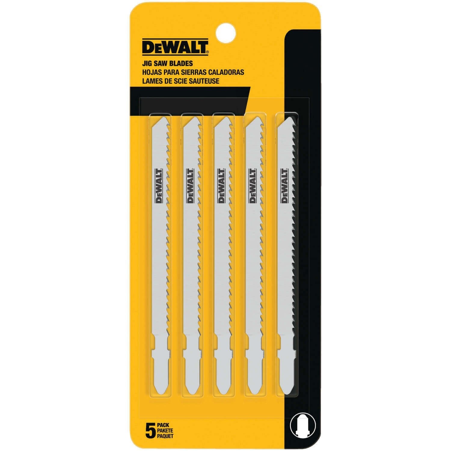 DeWalt DW3755-5 4" 8 TPI T-Shank Aluminum/Fiberglass Cut High Cobalt Steel Jig Saw Blade, 5 Pack