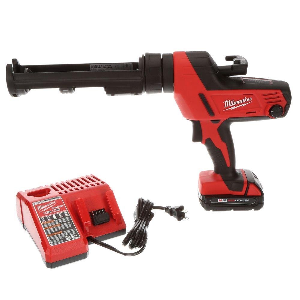 Milwaukee 2641-21CT  -  M18 10oz Caulking Gun Kit; includes 1, 1.5Ah Battery & Charger