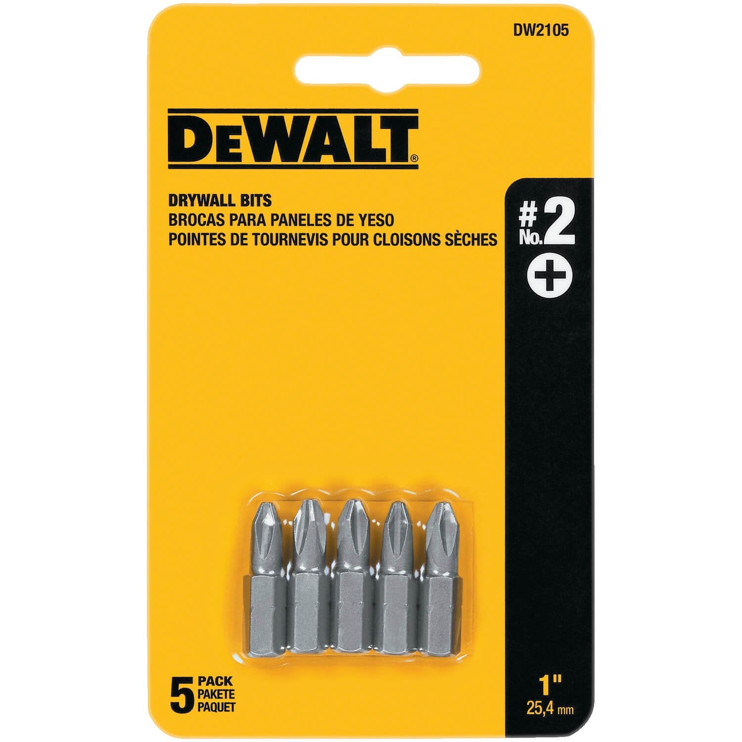 Embout pour cloison sèche DEWALT DW2105-#2 (paquet de 5)