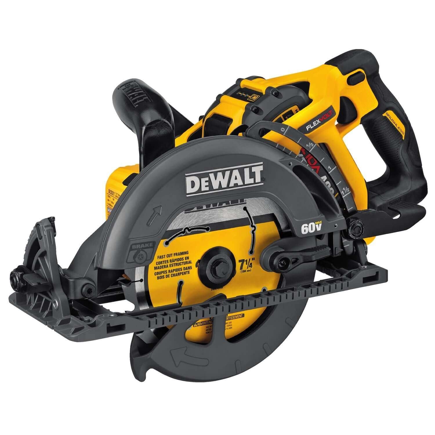 DEWALT DCS577X1 FLEXVOLT® 60V MAX* 7-1/4 IN. CORDLESS WORM DRIVE STYLE SAW (9.0A