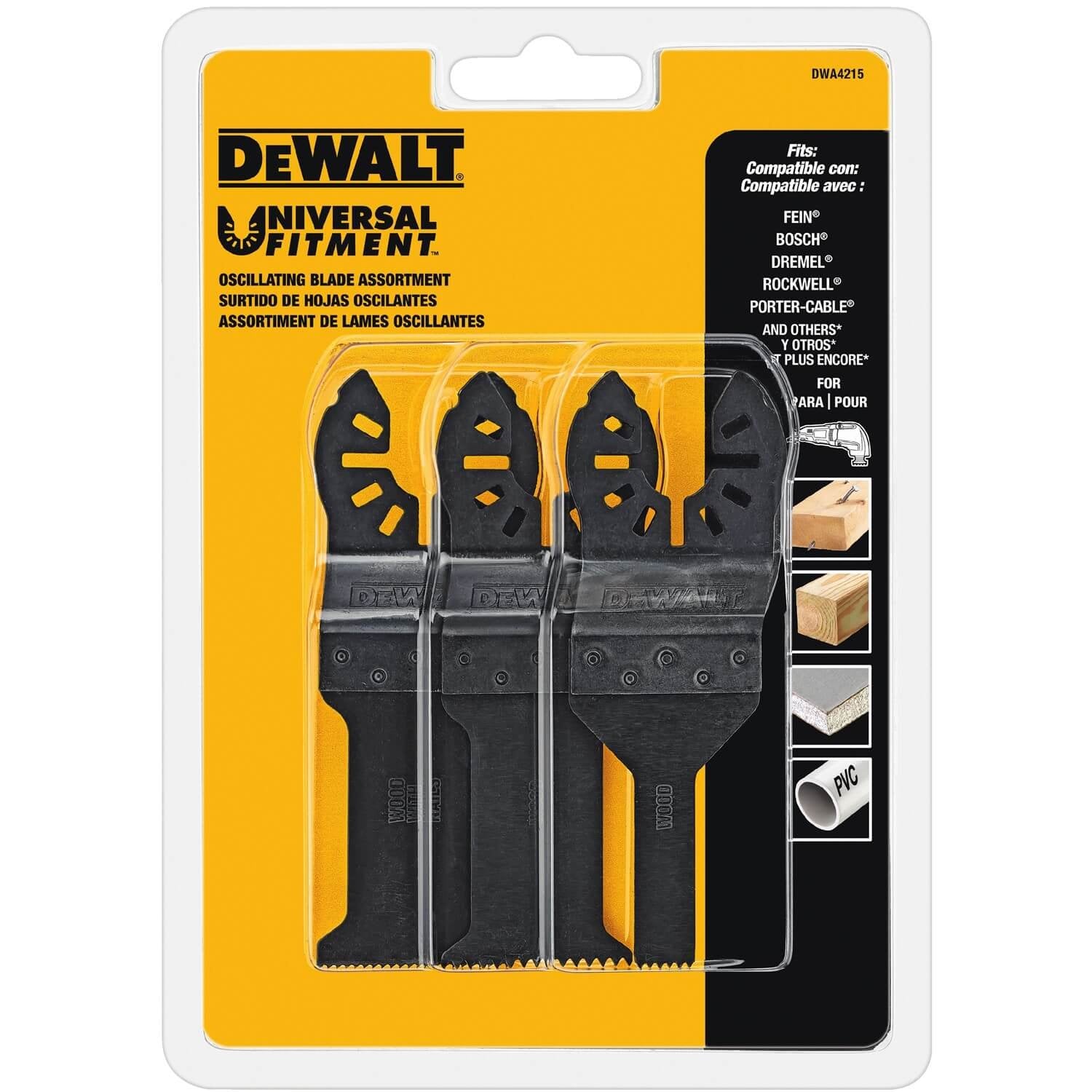 DEWALT DWA4215-1-1/4 In Steel Oscillating Tool Blade (3 Pack)