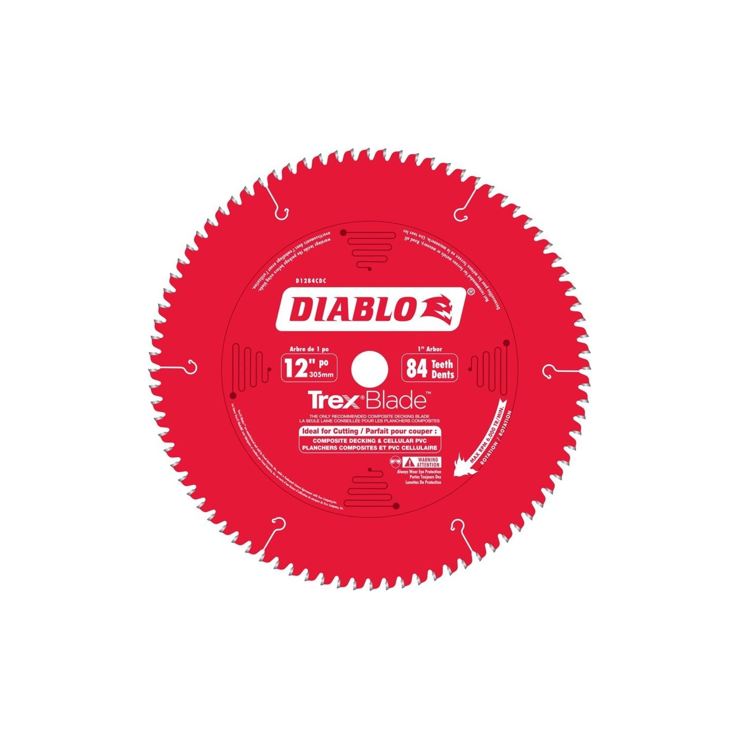 Diablo D1284CDC  -  12" x 84T Trex Composite Decking Blade