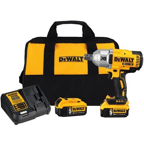 DEWALT DCF897P2-20V MAX* XR Cordless Impact Wrench with Hog Ring, 1/2-Inch, 5-Amp Hour