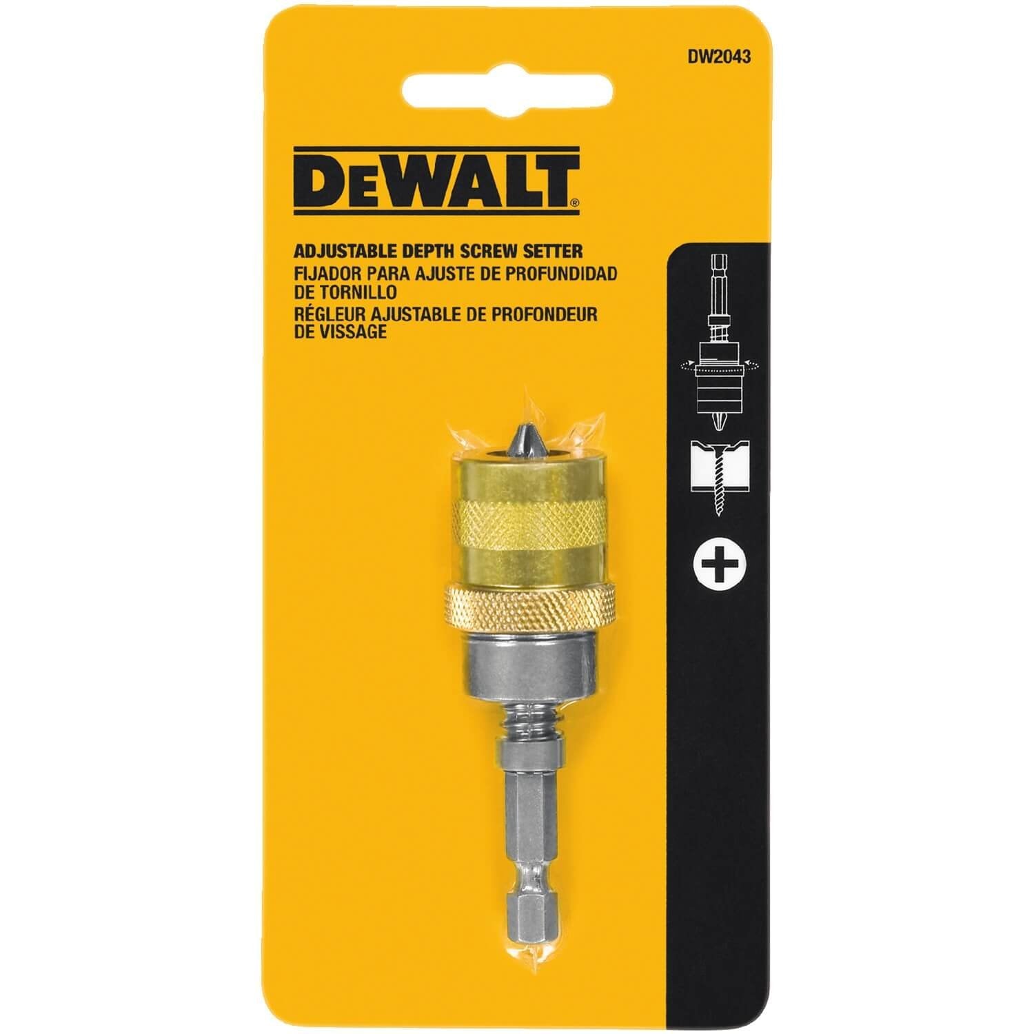 DEWALT DW2043 - Régleur de profondeur de vis réglable non magnétique à tige hexagonale