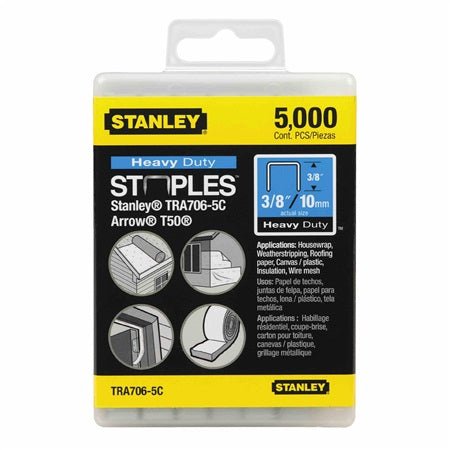 STANLEY TRA706-5C  -  5,000 PC 3/8 IN HEAVY DUTY STAPLES