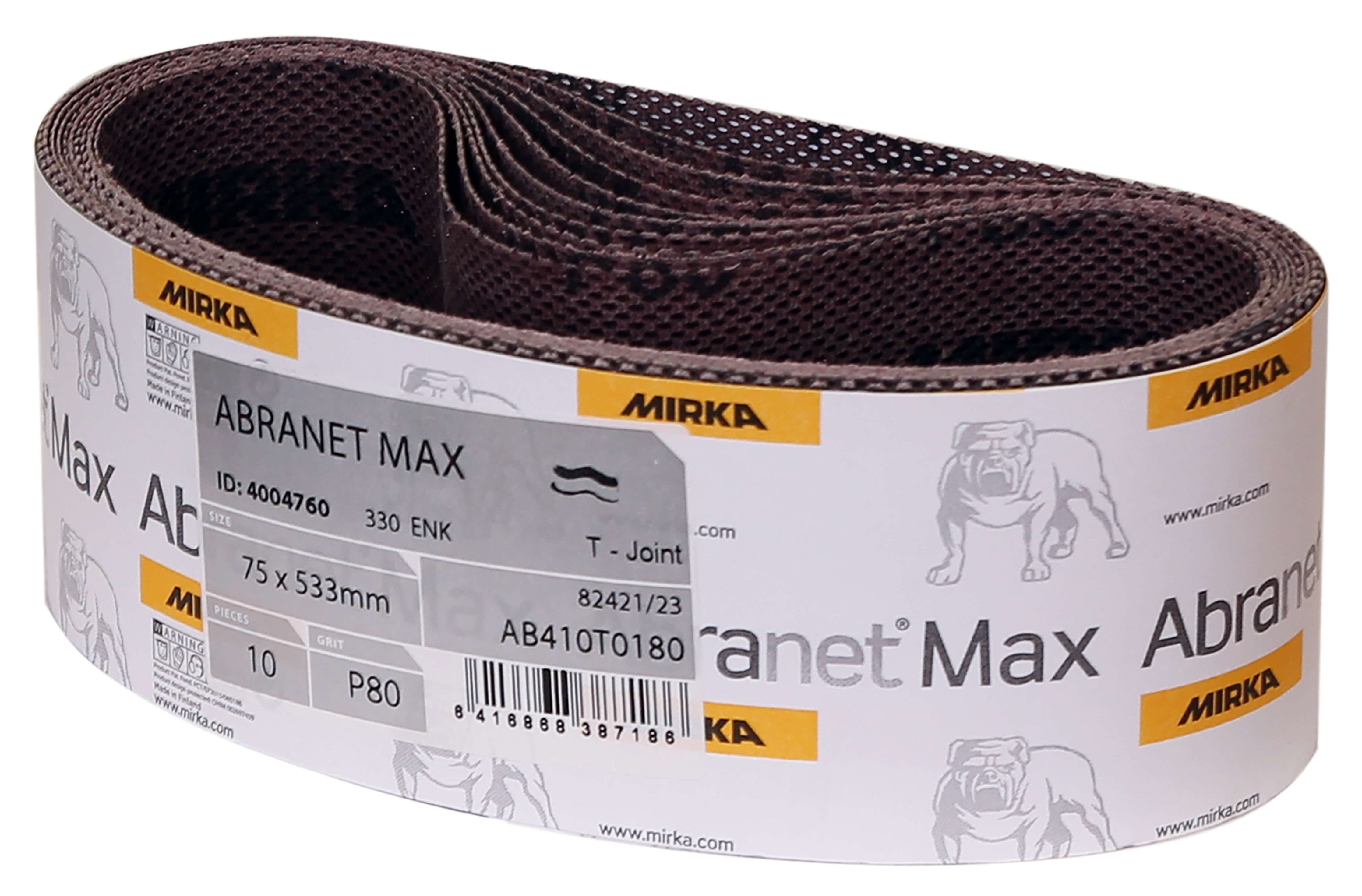 Bande abrasive Mirka Abranet Max 4" x 24" x 80gr