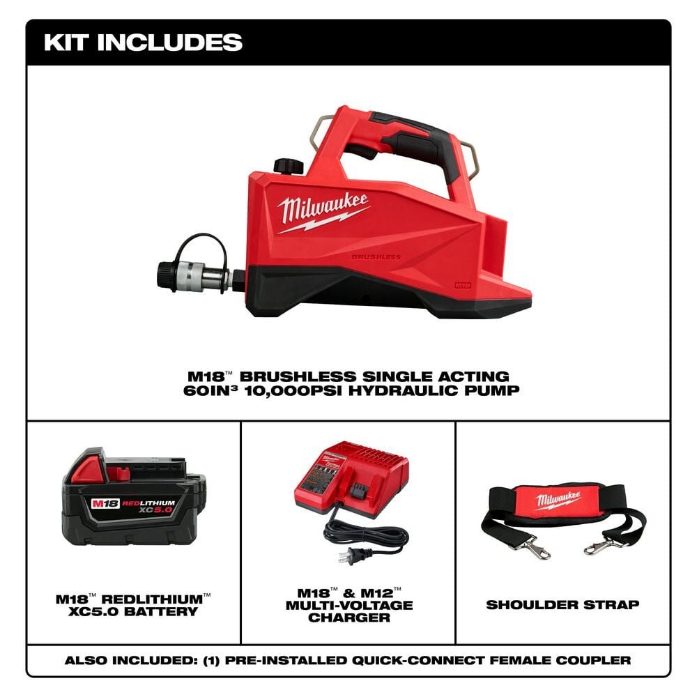 Milwaukee 3120-21  -  M18™ Brushless Single Acting 60in3 10,000psi Hydraulic Pump