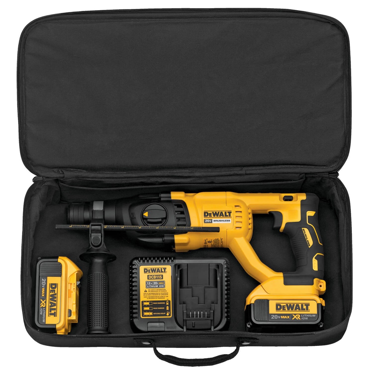 Dewalt DCH133M2 - Ensemble de marteau perforateur SDS Plus 1" BL à poignée en D