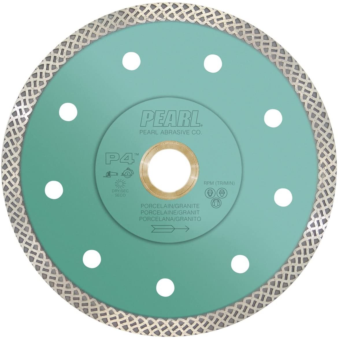 Lame à mailles turbo Pearl Abrasive P4 DIA07TT pour porcelaine et granit 7 x 0,055 x 7/8, ◊, 5/8