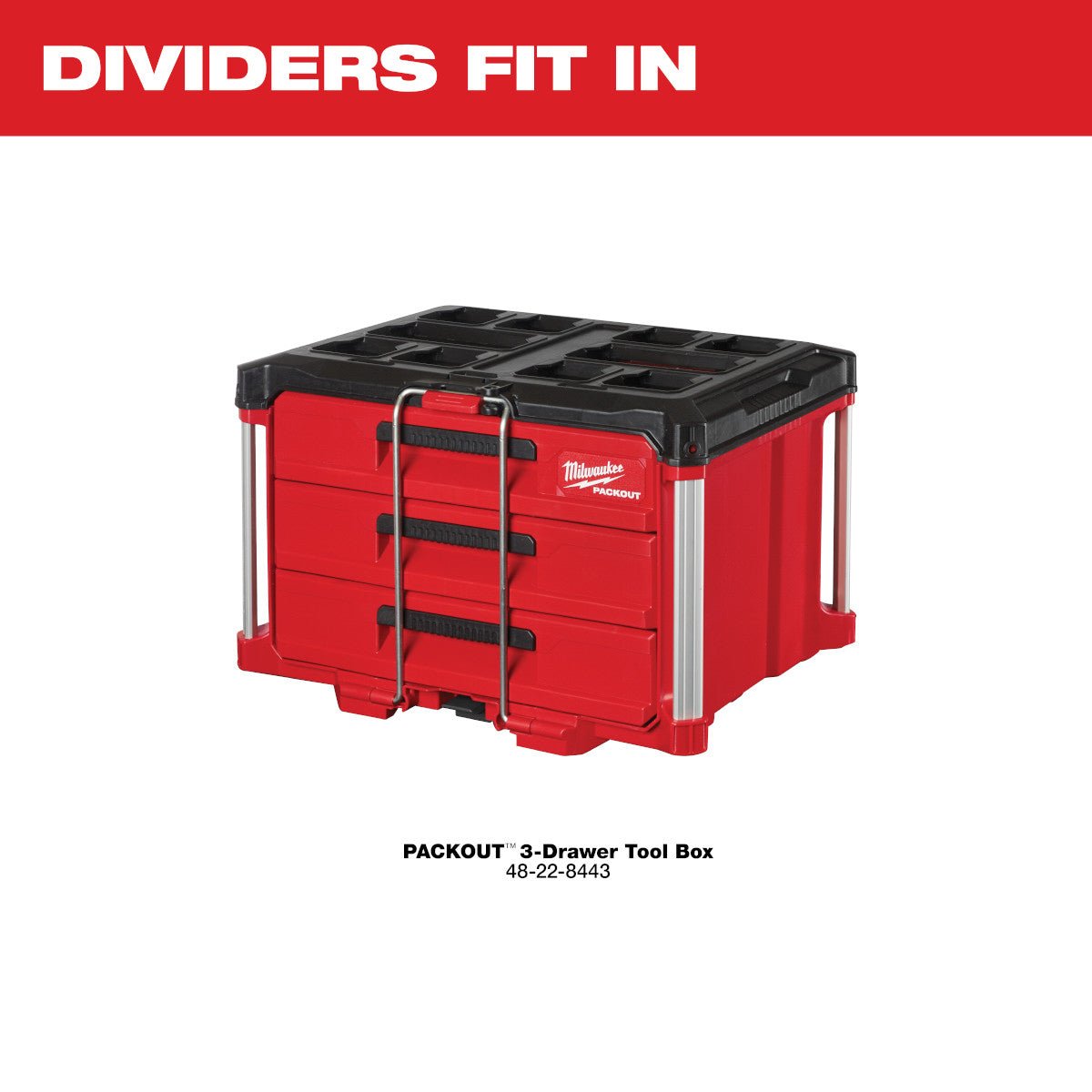 Milwaukee 48-22-8473 - Drawer Dividers for PACKOUT™ 3-Drawer Tool Box