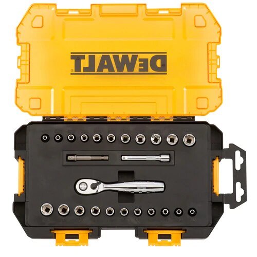 DEWALT DWMT73805-Drive Steckschlüsselsatz, SAE/Metrisch, 1/4-Zoll-Antrieb, 25-teilig