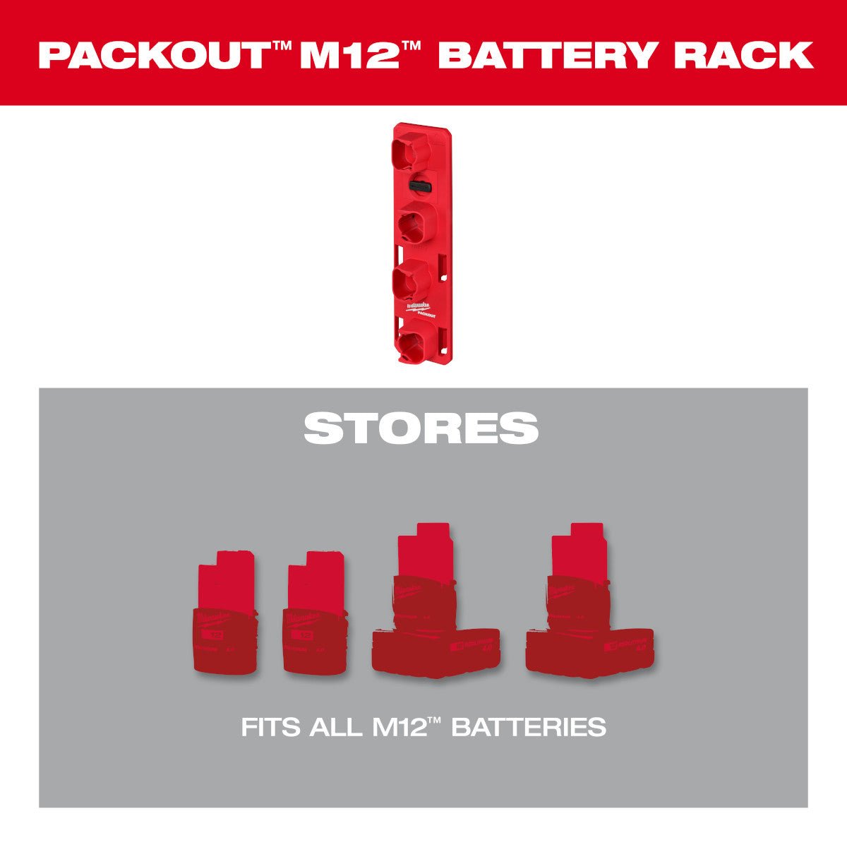 Milwaukee 48-22-8338 - PACKOUT™ M12™ Battery Rack