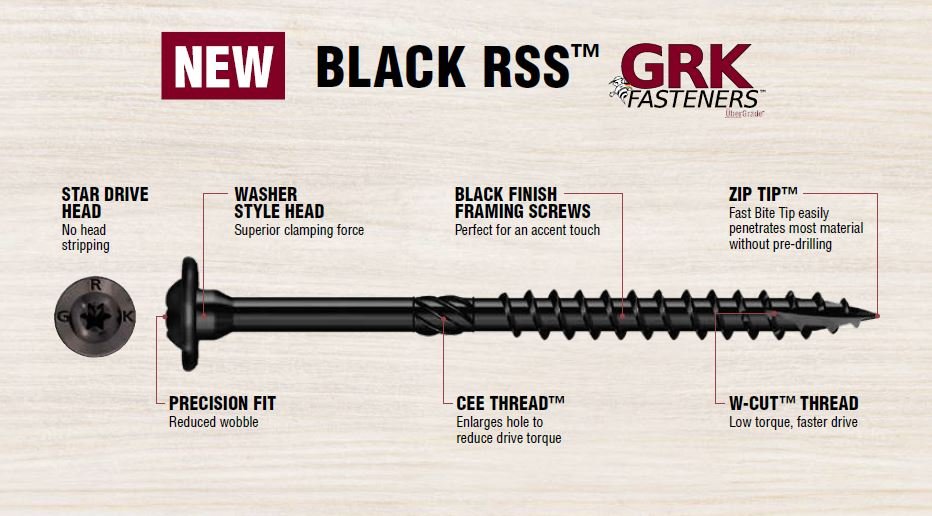 GRK RSS™ SCHWARZE KONSTRUKTIONSSCHRAUBEN 3/8" X 8" - 50er-Pckg. 