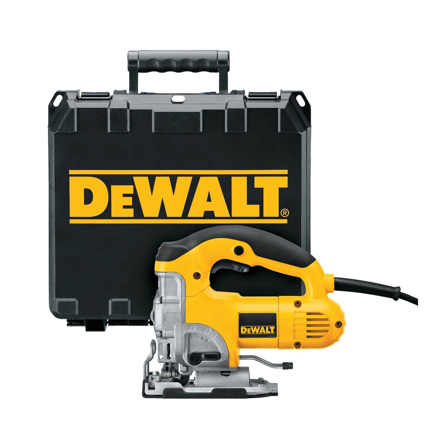 DEWALT DW331K-Stichsägen-Set, oberer Griff, 6,5 Ampere, kabelgebunden