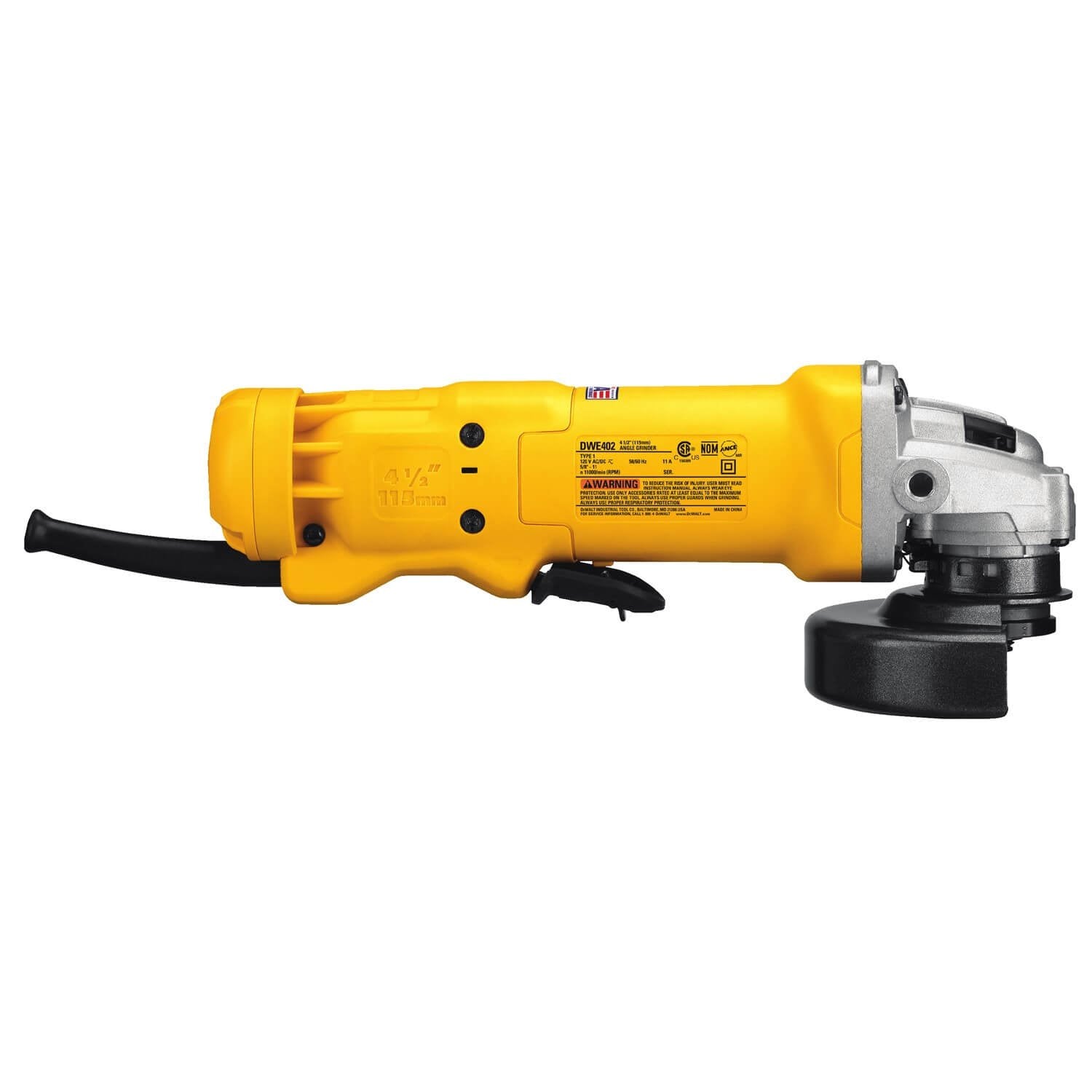 Meuleuse d'angle DEWALT DWE402, interrupteur à palette, 4-1/2 po, 11 A