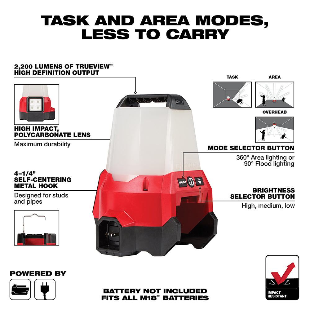 Milwaukee 2144-20 - M18 Compact Radius LED Light - Tool Only