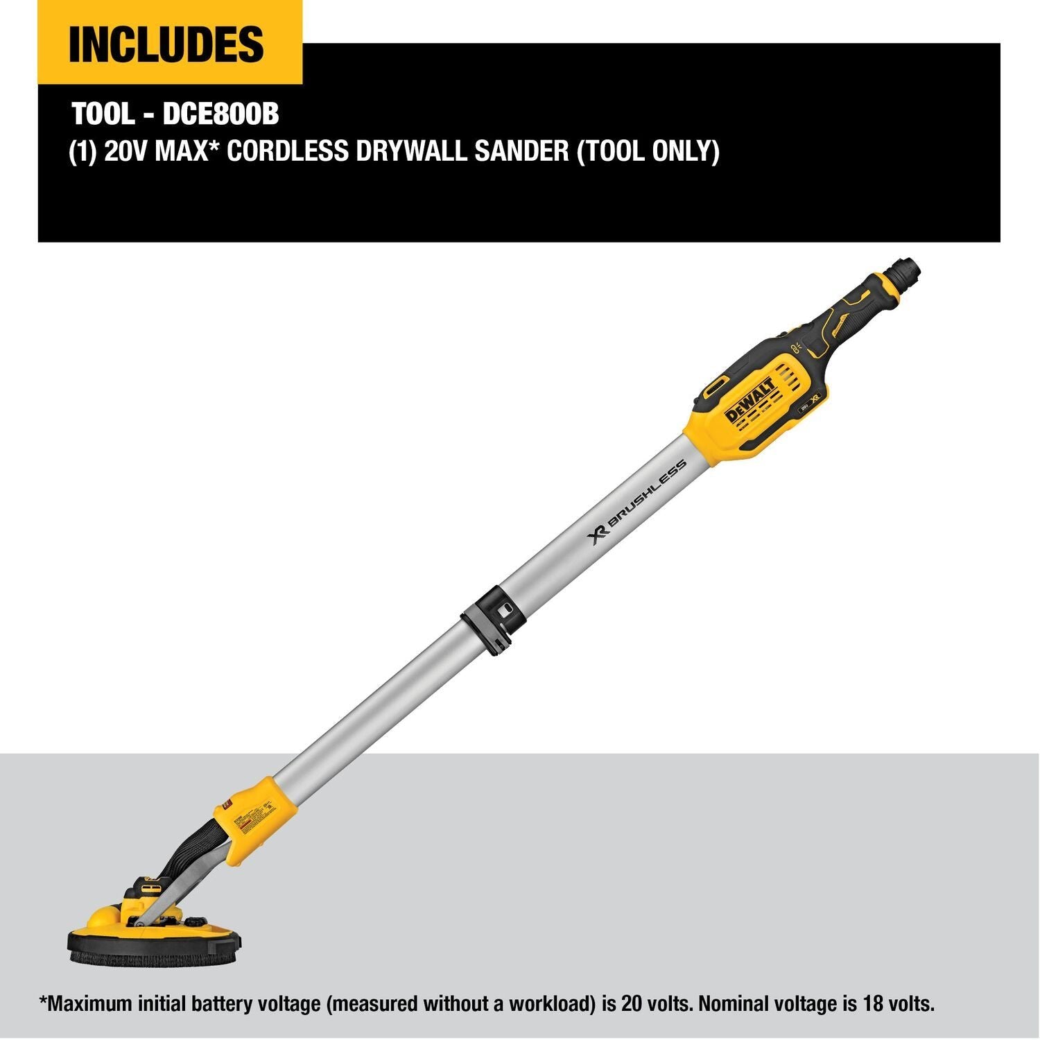 Ponceuse à cloison sèche sans fil DEWALT DCE800B-20V MAX* (outil uniquement)