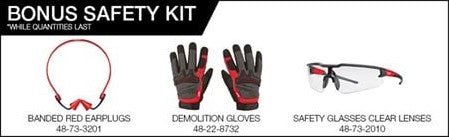 Milwaukee Bonus Safety Kit - Demolition Gloves, Glasses and ear Protection