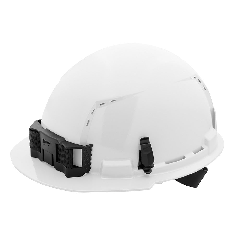 Milwaukee White Front Brim Vented Hard Hat w/4pt Ratcheting Suspension - Type 1, Class C