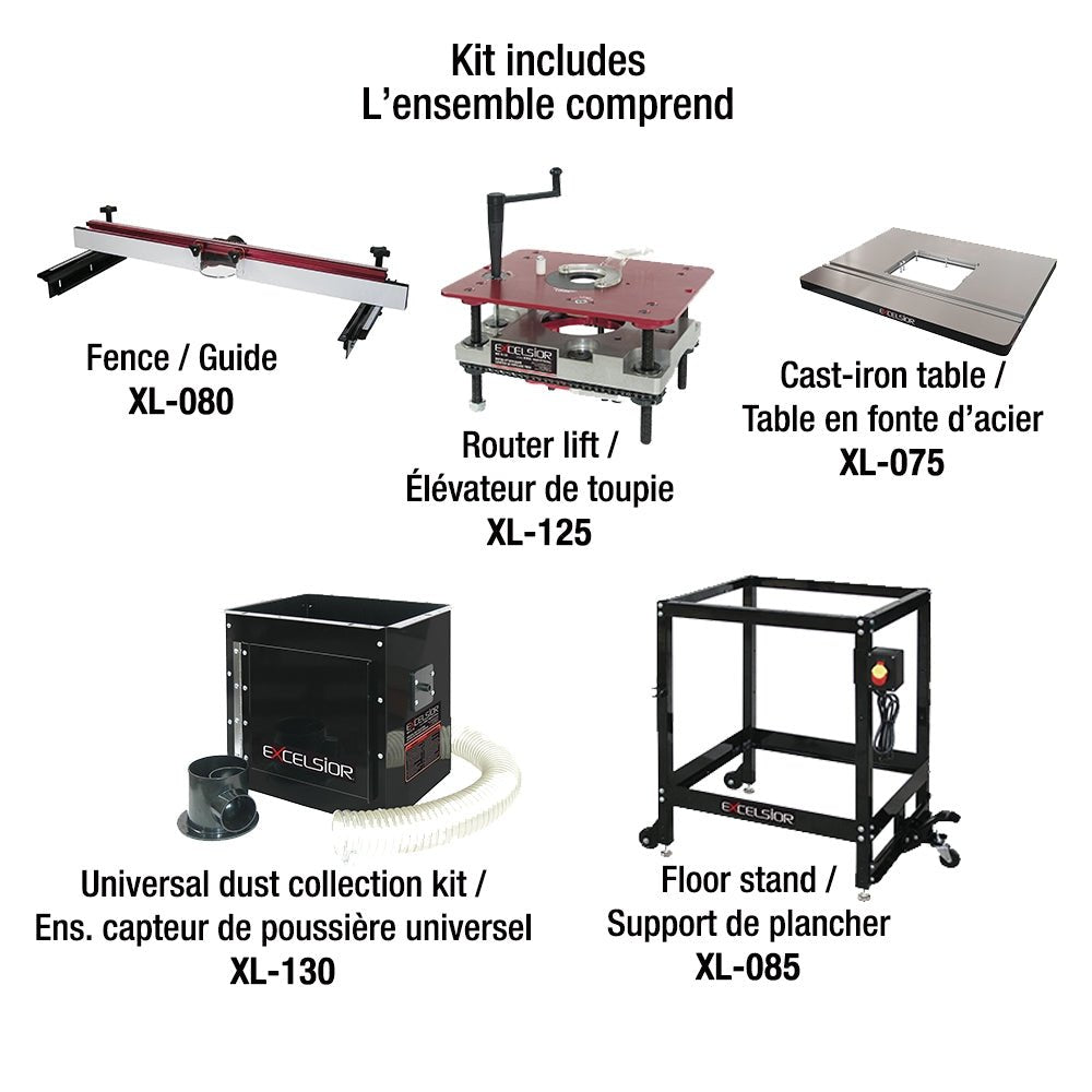 KING XL-200C -  ROUTER TABLE KIT (XL-125, XL-075, XL-130, XL-080 & XL-085)