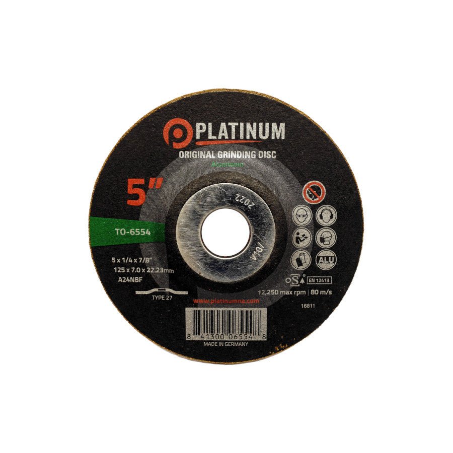 Disque de meulage en aluminium Platinum TO-6557 - 6" x 1/4" x 7/8" - TYPE 27 6" x 1/4" x 7/8"