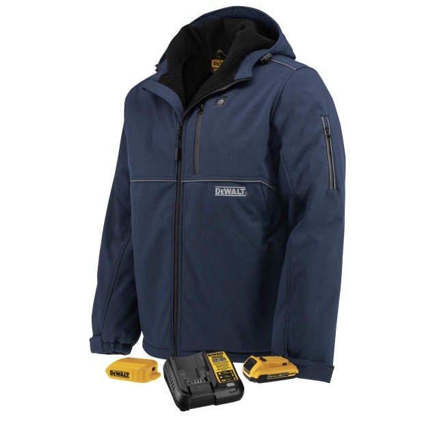 Dewalt DCHJ101D1 - Veste Softshell chauffante pour homme, bleu marine