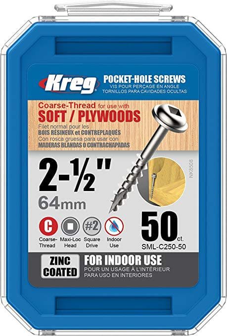 Kreg 2 1/2-Inch Pocket Screws No.8 Coarse, Washer