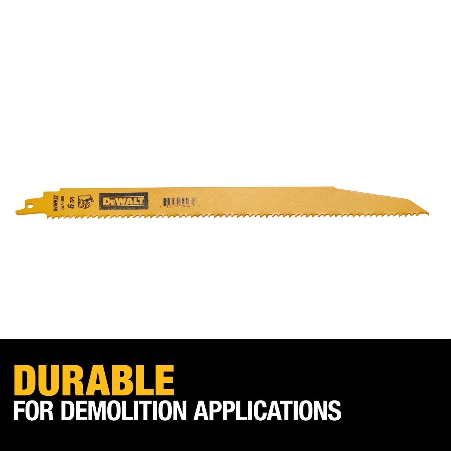 DeWALT - DWAR106 - 5-Pack 12-in 6-TPI Demolition Reciprocating Saw Blade
