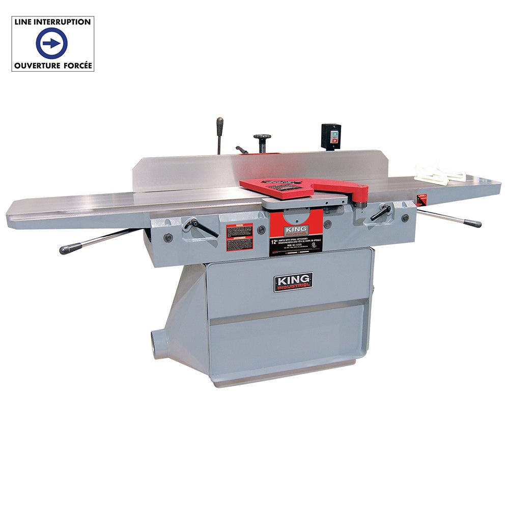 King Canada KC-125FX  -  12" INDUSTRIAL JOINTER WITH SPIRAL CUTTERHEAD (220V
