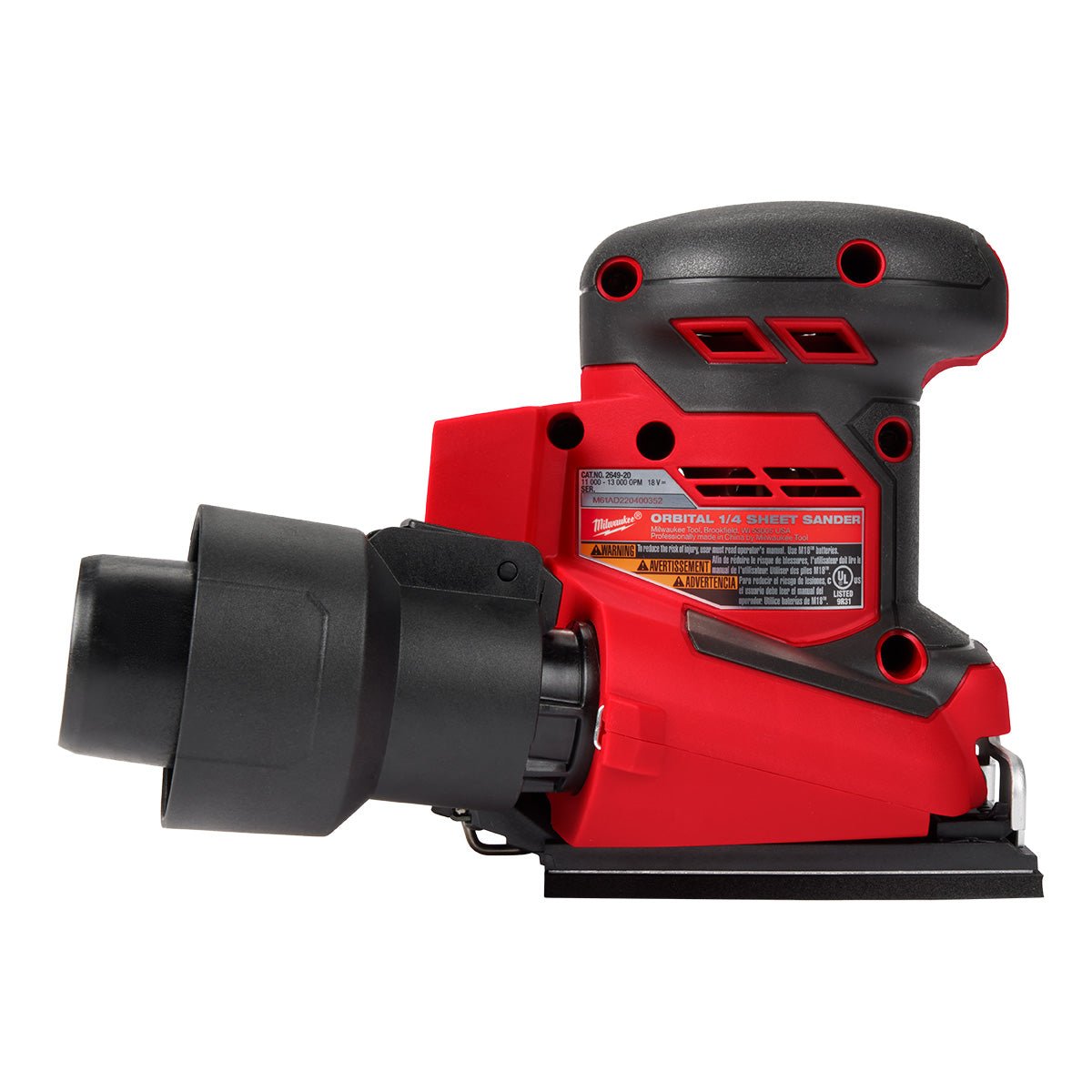 Milwaukee 2649-20 M18™ Orbital 1/4 Sheet Sander