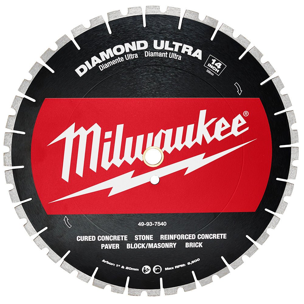 Milwaukee 49-93-7540  - 14"x.125x1/20mm High Speed Segmented Diamond Blade