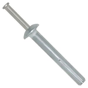 Powers 02814  -  1/4" x 1-1/4"  100 pk Zamac Nailin Drive Pin Anchors with Carbon Steel Nail (Mushroom Head)